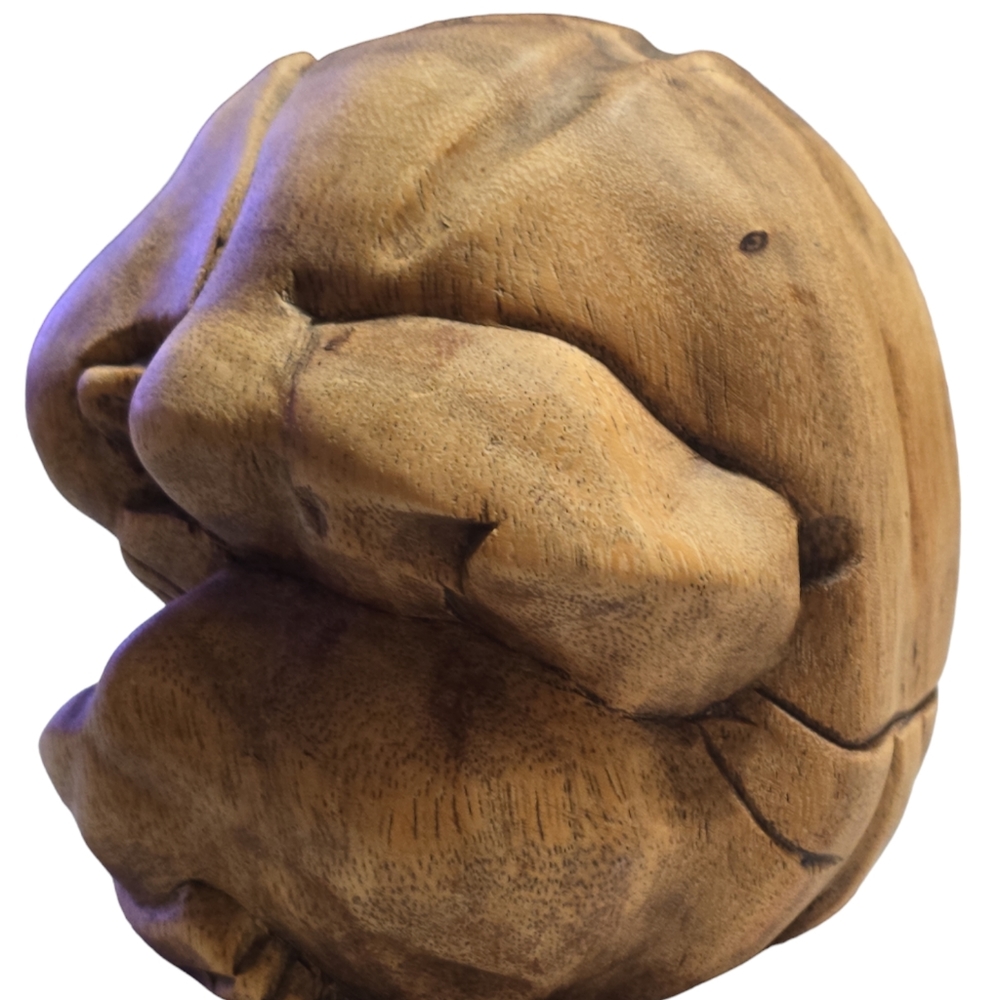 Vintage Teak wood large weeping Buddha - Picture 3 of 7